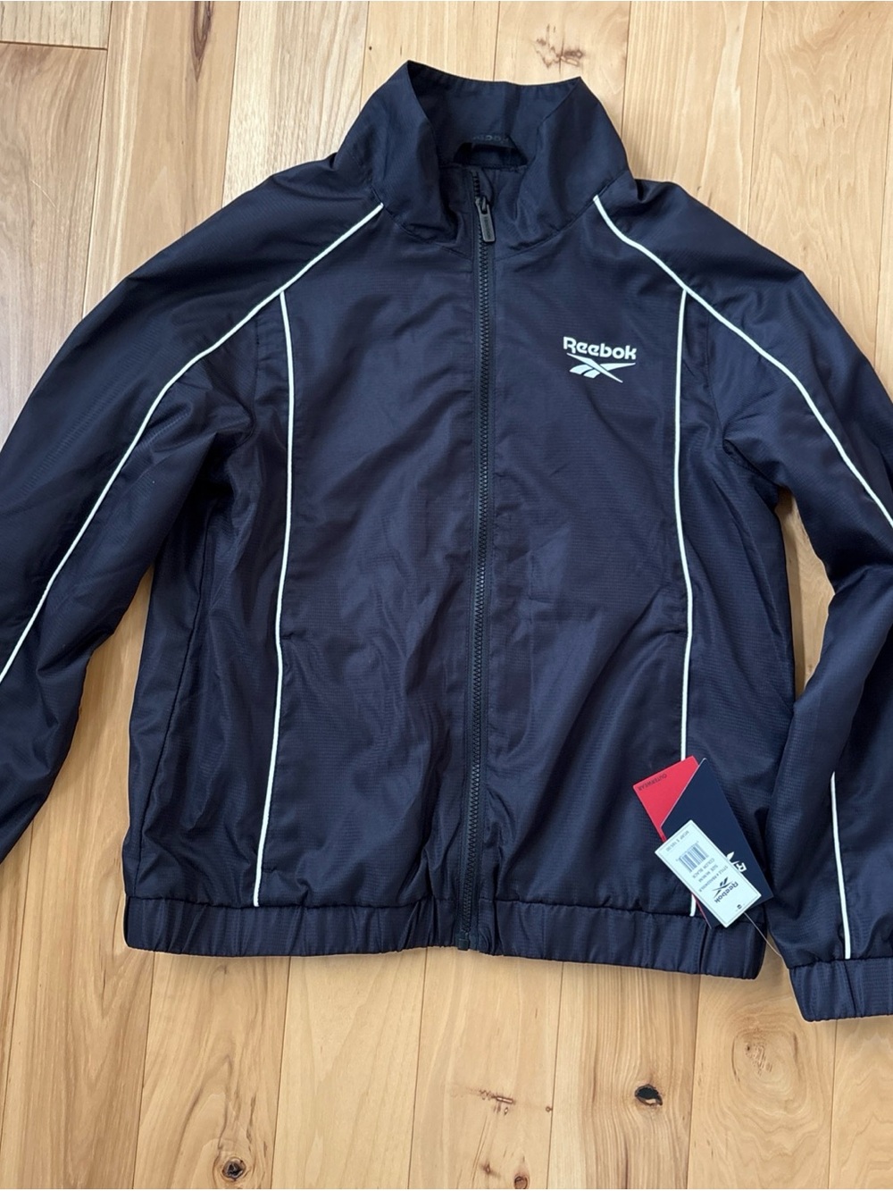 NEW Reebok Premium Performance Jacket Black with White Piping Sz M Retail $105